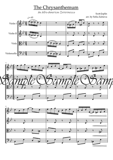 The Chrysanthemum Rag for String Quartet (arr. Sofia Zaitseva)