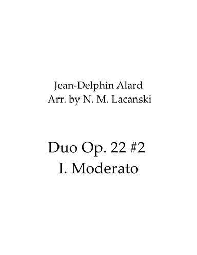 Duo Op. 22 #2 II.Tempo di Minuetto (arr. Nick Michael Lacanski)