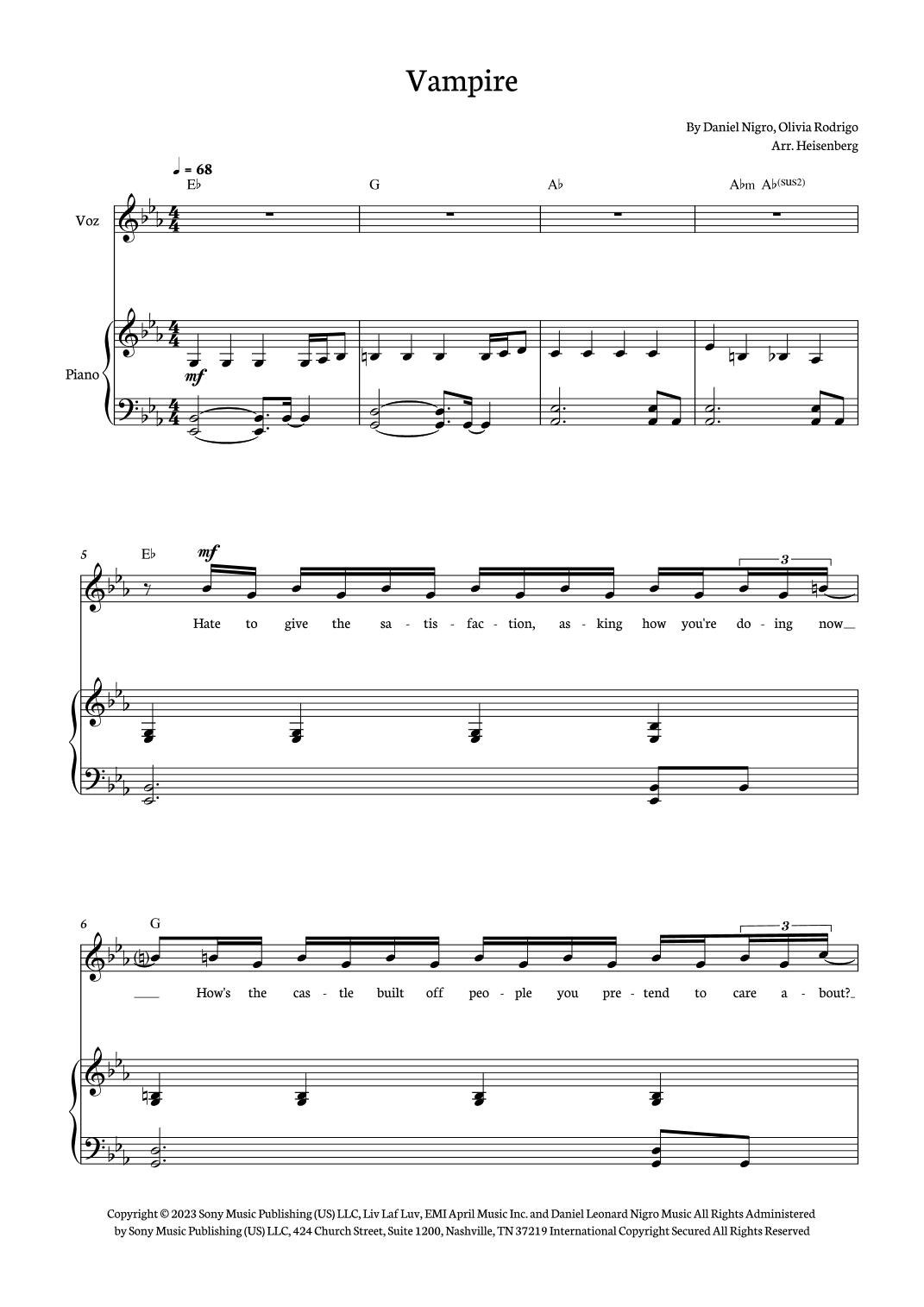Vampire (arr. Heisenberg)