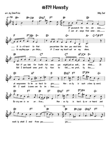 Honesty (arr. John Fries)