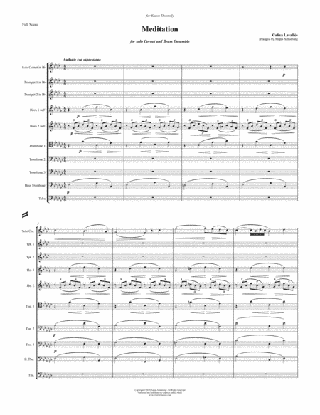 Meditation for solo Cornet and Brass ensemble (arr. Armstrong, Angus)