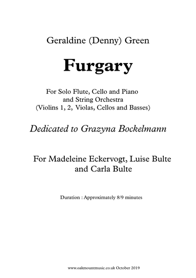 Furgary, for Solo Flute, Cello and Piano and String Orchestra (Standard Arrangement)