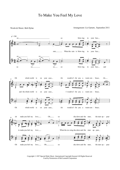 To Make You Feel My Love (arr. Liz Garnett)