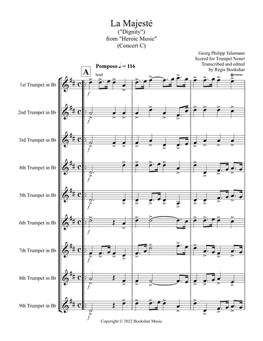 La Majeste (from "Heroic Music") (C) (Trumpet Nonet) (arr. Regis Bookshar)