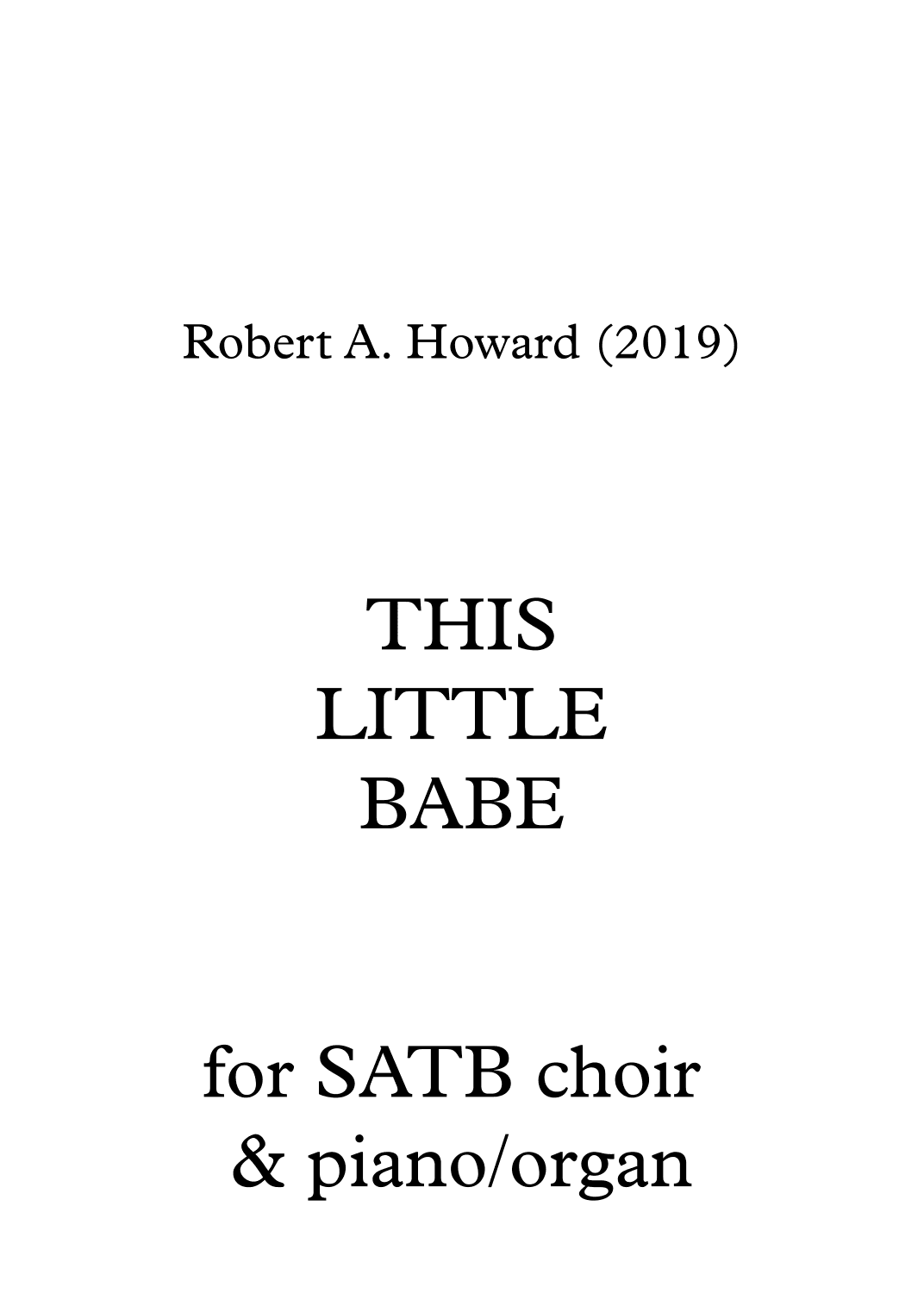 This Little Babe (SATB version)