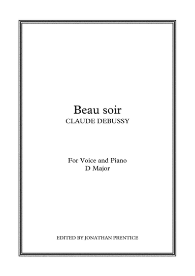 Beau soir (D Major) (arr. Jonathan Prentice)
