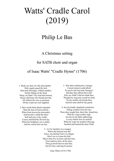 Watts' Cradle Carol