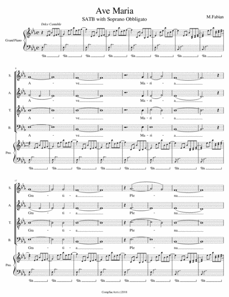 Ave Maria M. Fabian (SATB + Piano)