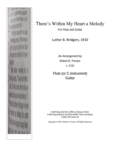 There's Within My Heart a Melody for Flute (C instrument) and Guitar (arr. Robert E. Proctor)