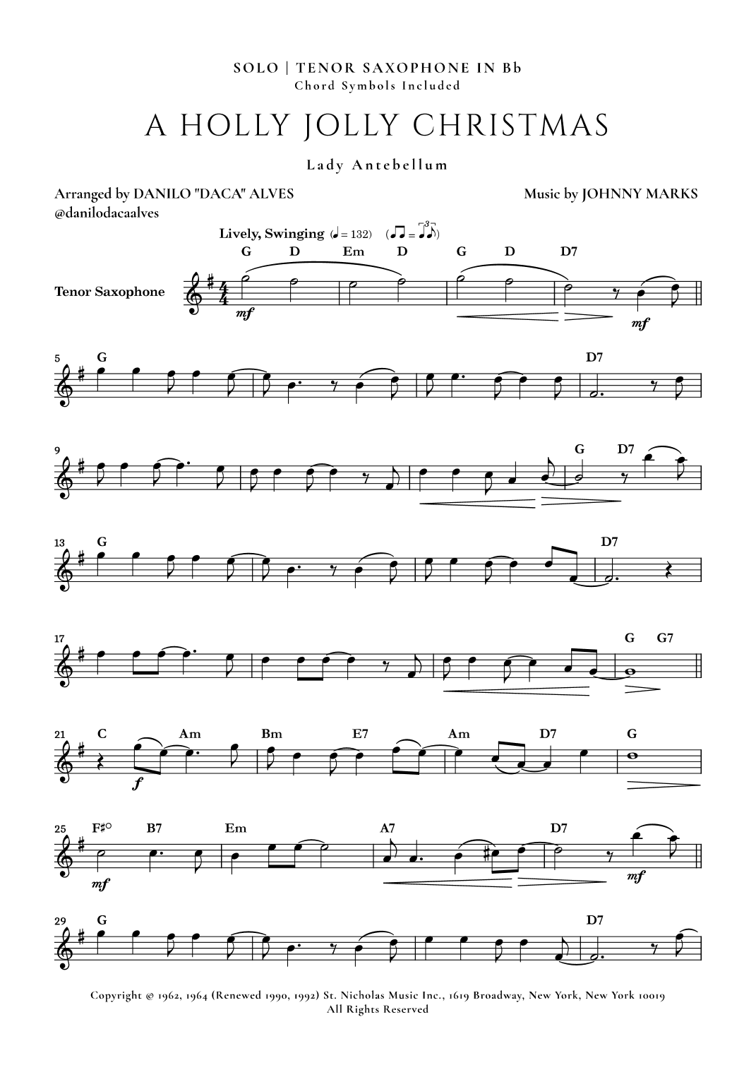 A Holly Jolly Christmas (arr. Danilo “Daca” Alves)