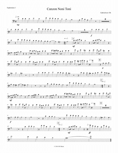 Canzon Noni Toni for 2 antiphonal tuba quartets (arr. Tim Olt)