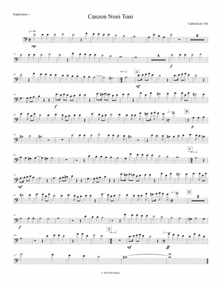 Canzon Noni Toni for 2 antiphonal tuba quartets (arr. Tim Olt)