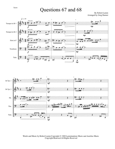 Questions 67 And 68 (arr. Greg Danner)