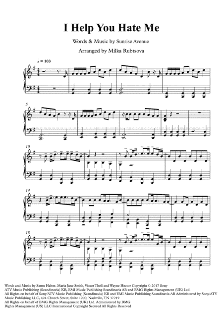 I Help You Hate Me (arr. Milka Rubtsova)