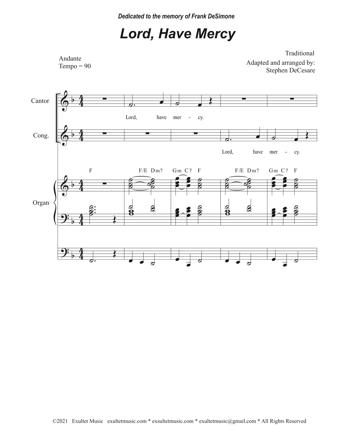 Mass for Our Lenten Journey (Vocal Score) (arr. Stephen DeCesare)