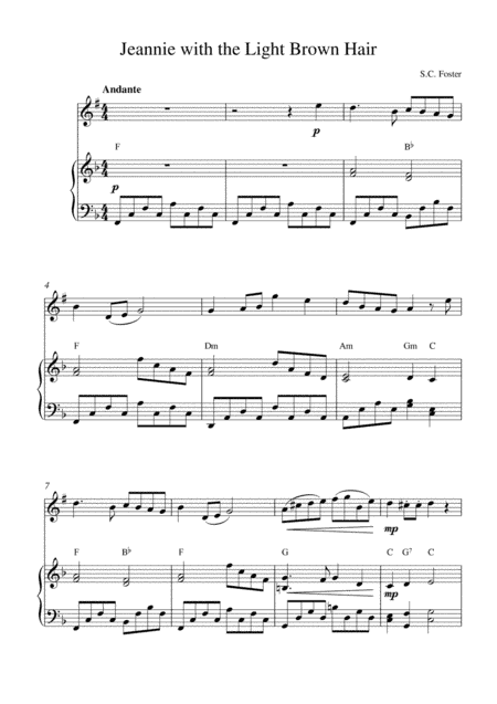Jeannie with the Light Brown Hair (arr. Kaiserin Rebecca)
