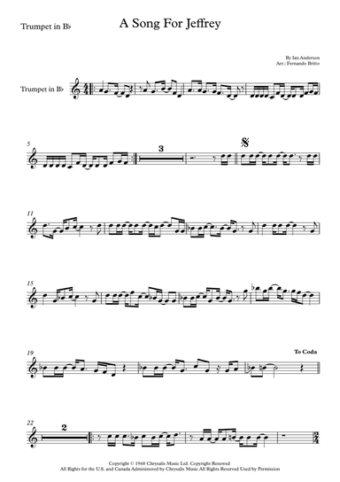 Song For Jeffrey (arr. Fernando Britto)