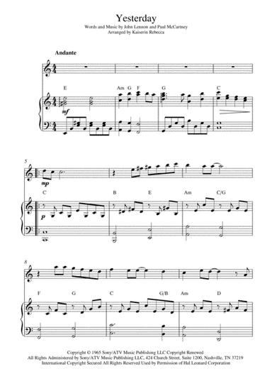 Yesterday (arr. Kaiserin Rebecca)