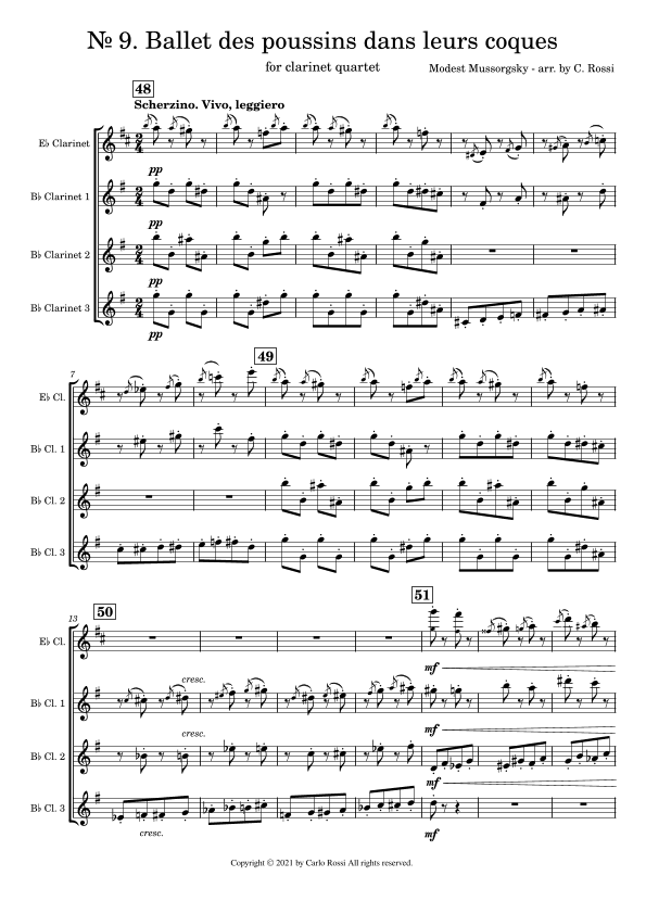 Pictures at an Exibition - Ballet des poussins dans leurs coques (arr. Carlo Rossi)