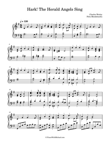 Hark! The Herald Angels Sing (arr. PianoWithMichael.com)
