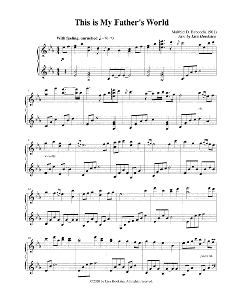 This is My Father's World (arr. Lisa Hoekstra)