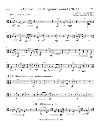 Daphne ... An Imaginary Ballet (2015) viola part