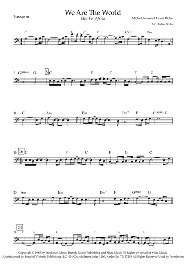 We Are The World (arr. Fabio Britto)