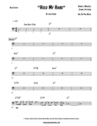 Hold My Hand (arr. P Welsh)