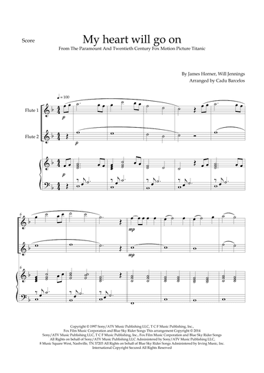 My Heart Will Go On (love Theme From 'titanic') (arr. Cadu Barcelos)