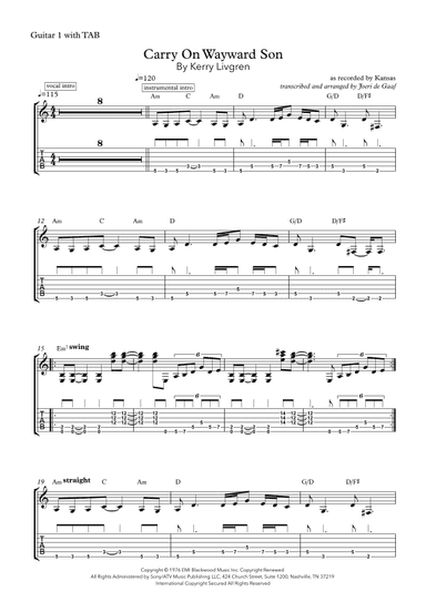 Carry On Wayward Son (arr. Joeri de Graaf)