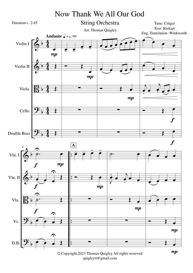 Now Thank We All Our God (arr. Thomas Quigley)
