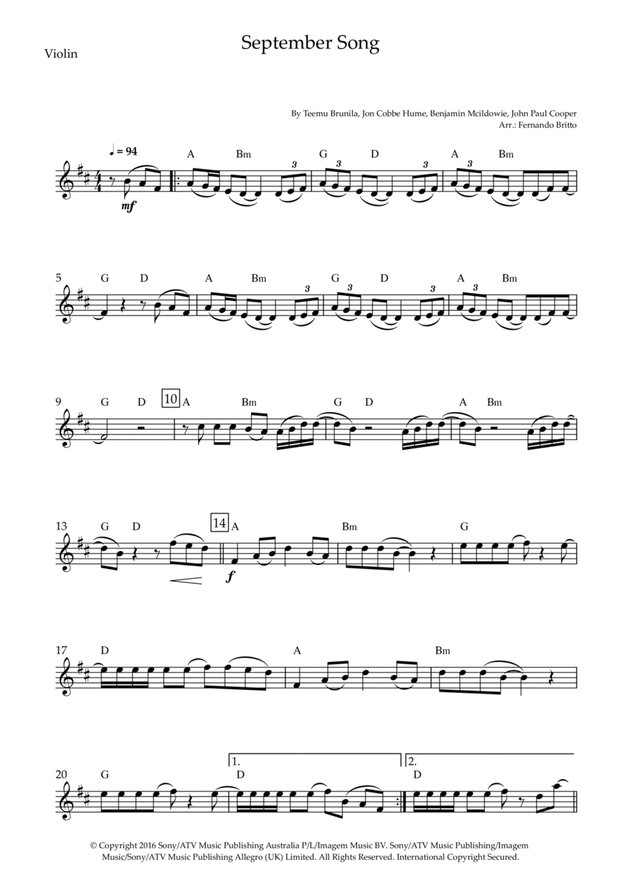 September Song (arr. Fernando Britto)