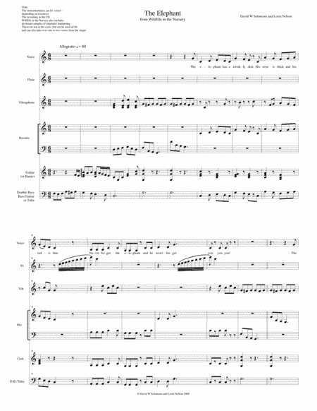The Elephant for vocal solo and instrumental ensemble