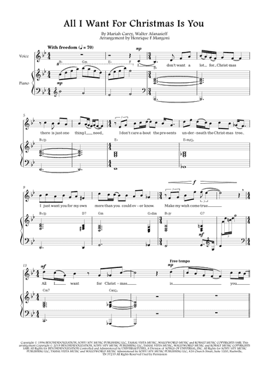 All I Want For Christmas Is You (arr. Henrique F Mangoni)