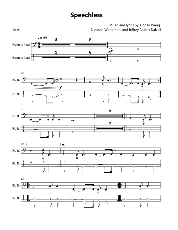 Speechless (arr. David Lartey)