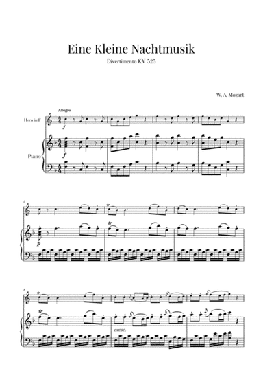 Eine Kleine Nachtmusik for Horn and Piano (arr. Cadenza Editions)