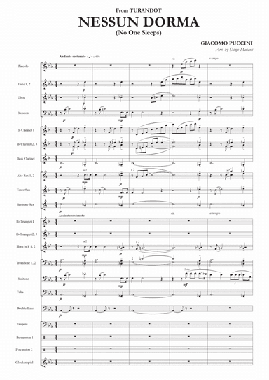 Nessun Dorma for Concert Band (arr. Diego Marani)
