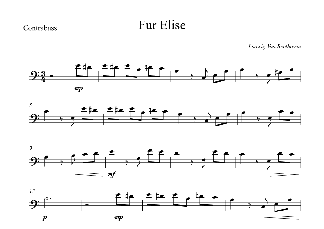 Fur Elise - Beethoven (arr. Wesley S. SIlva)