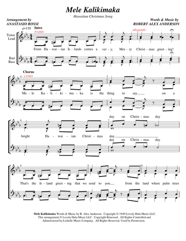 Mele Kalikimaka (arr. Anastasio Rossi)