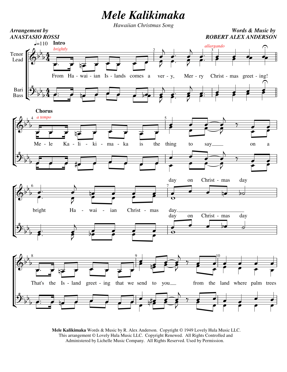 Mele Kalikimaka (arr. Anastasio Rossi)