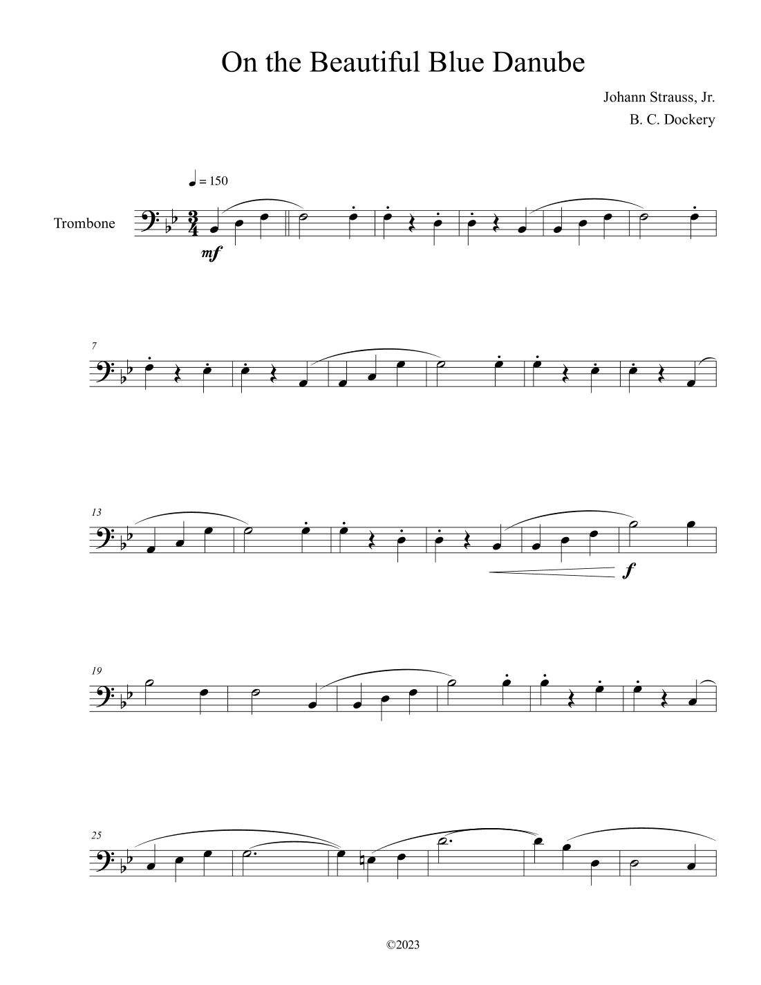 The Blue Danube (Trombone Solo) (arr. B. C. Dockery)