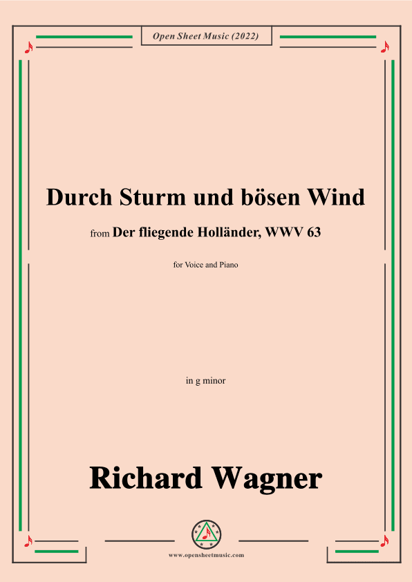 R. Wagner-Durch Sturm und bösen Wind,in g minor,from Der fliegende Hollander,WWV 63 (arr. OSM Press)