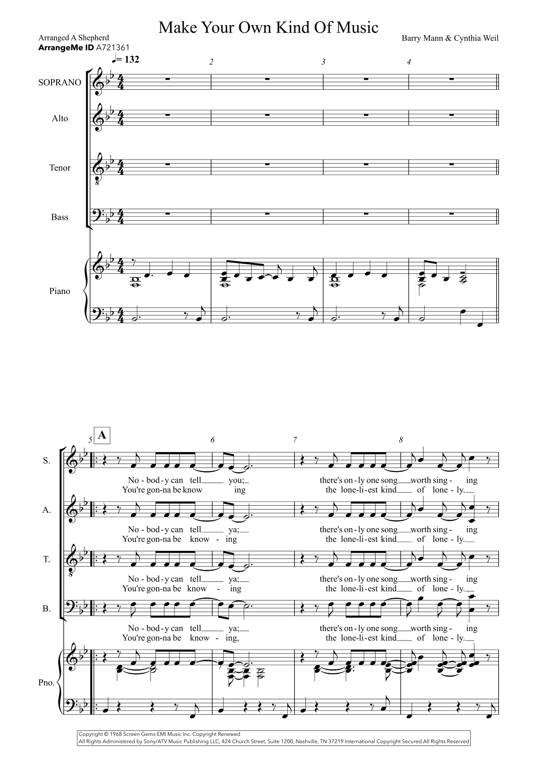 Make Your Own Kind Of Music (arr. Alan Shepherd)