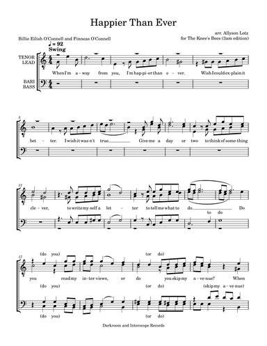 Happier Than Ever (arr. Allyson Lotz)