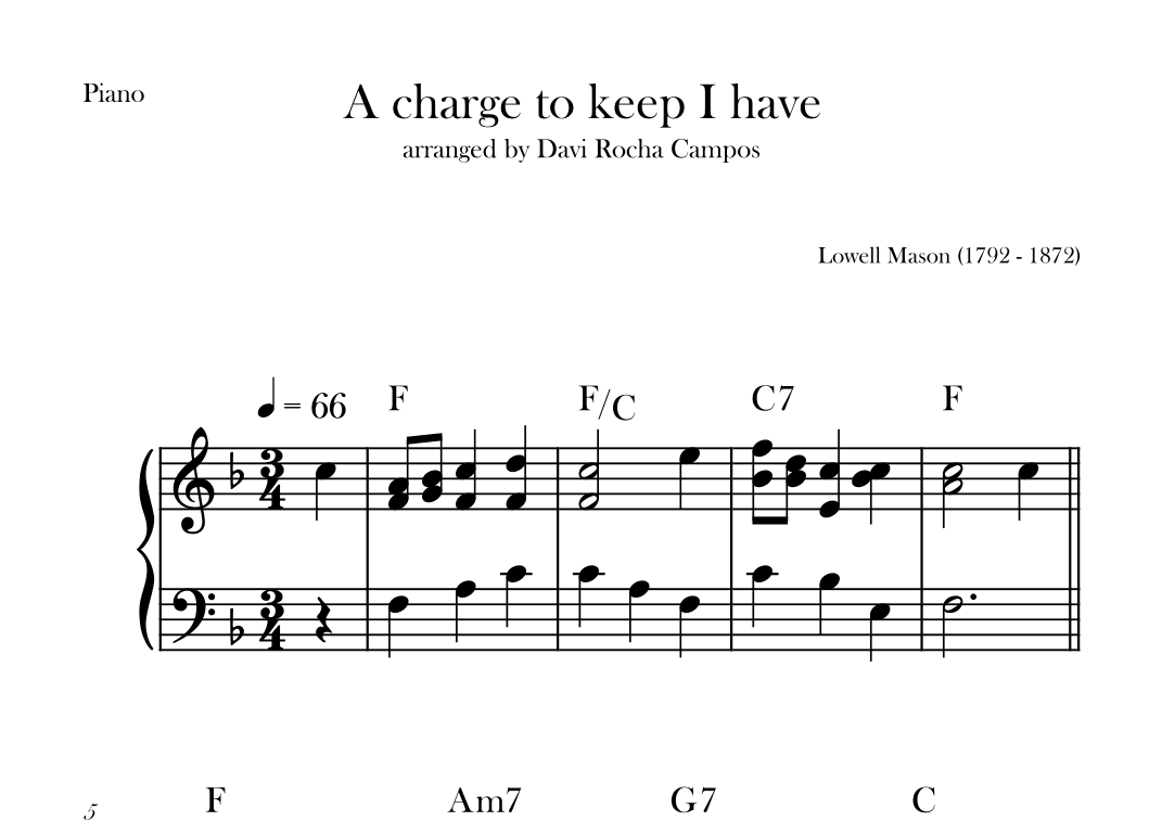 A charge to keep I have (arr. Davi Rocha Campos)