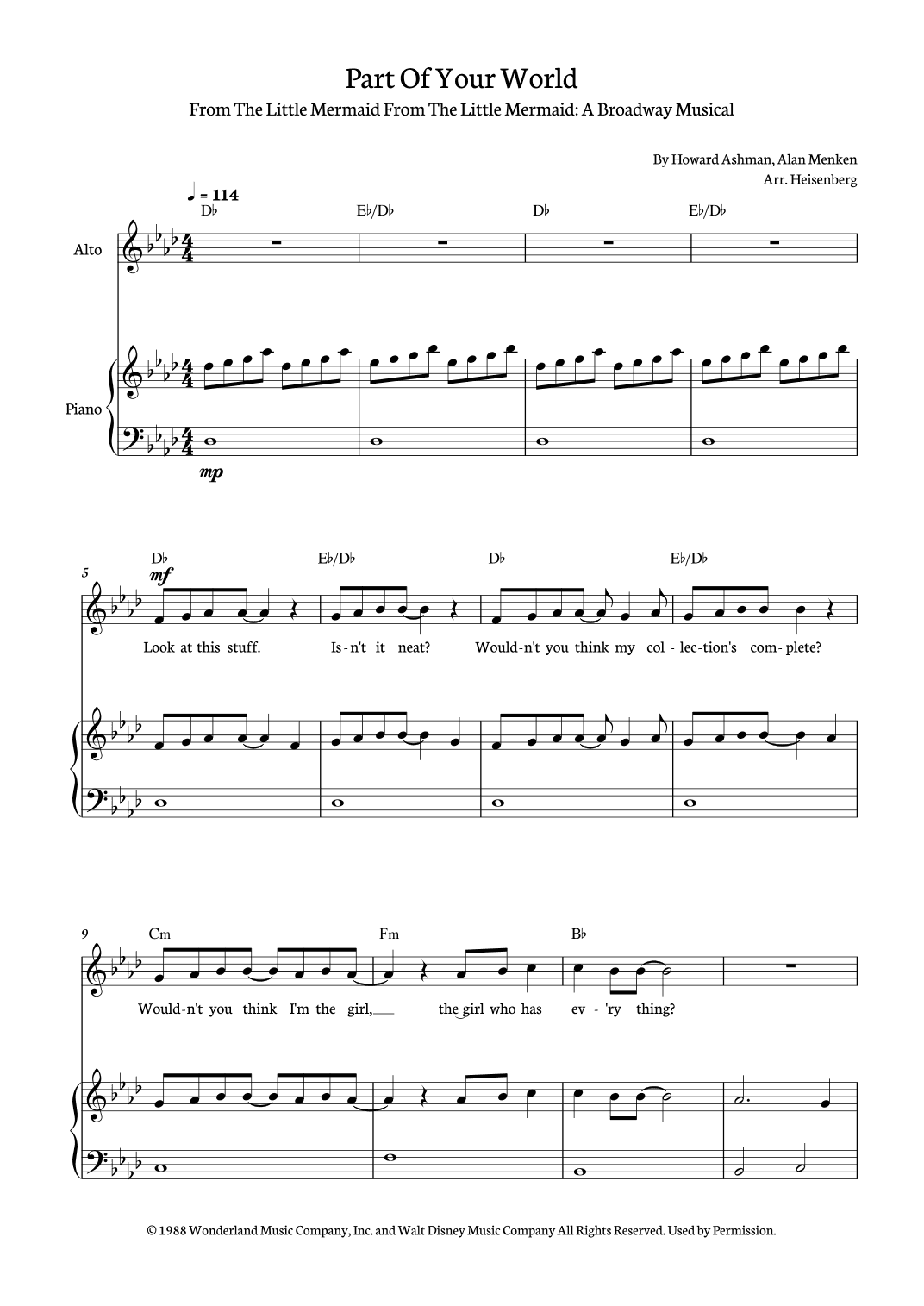 Part Of Your World (arr. Heisenberg)