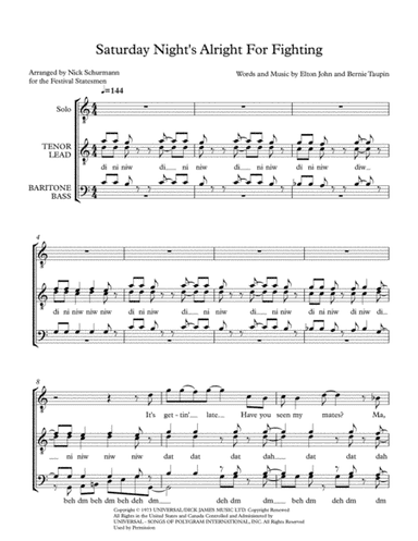 Saturday Night's Alright (for Fighting) (arr. Nick Schurmann)
