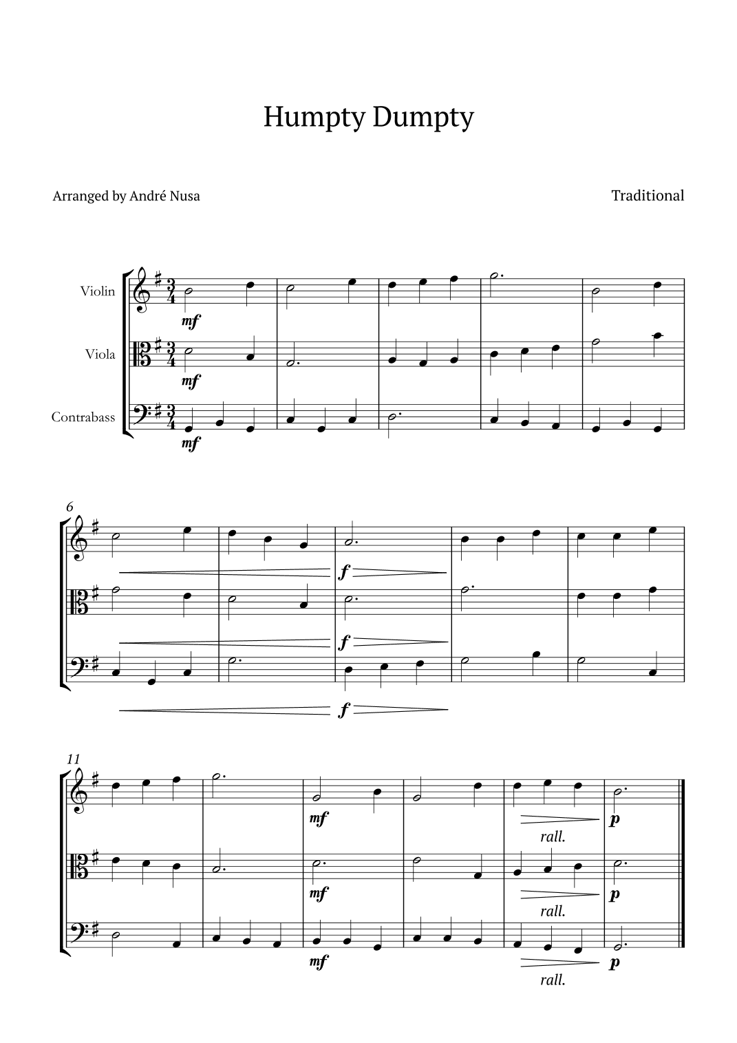 Humpty Dumpty (arr. André Nusa)