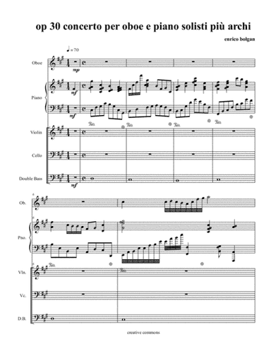 Op 30 concerto per pianoforte e Oboe solisti più archi