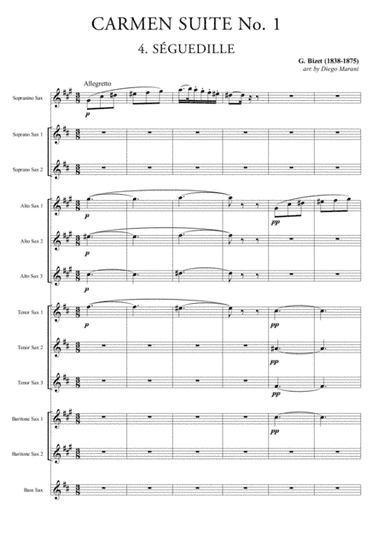 Carmen Suite No. 1 (Part Two) for Saxophone Ensemble (arr. Diego Marani)